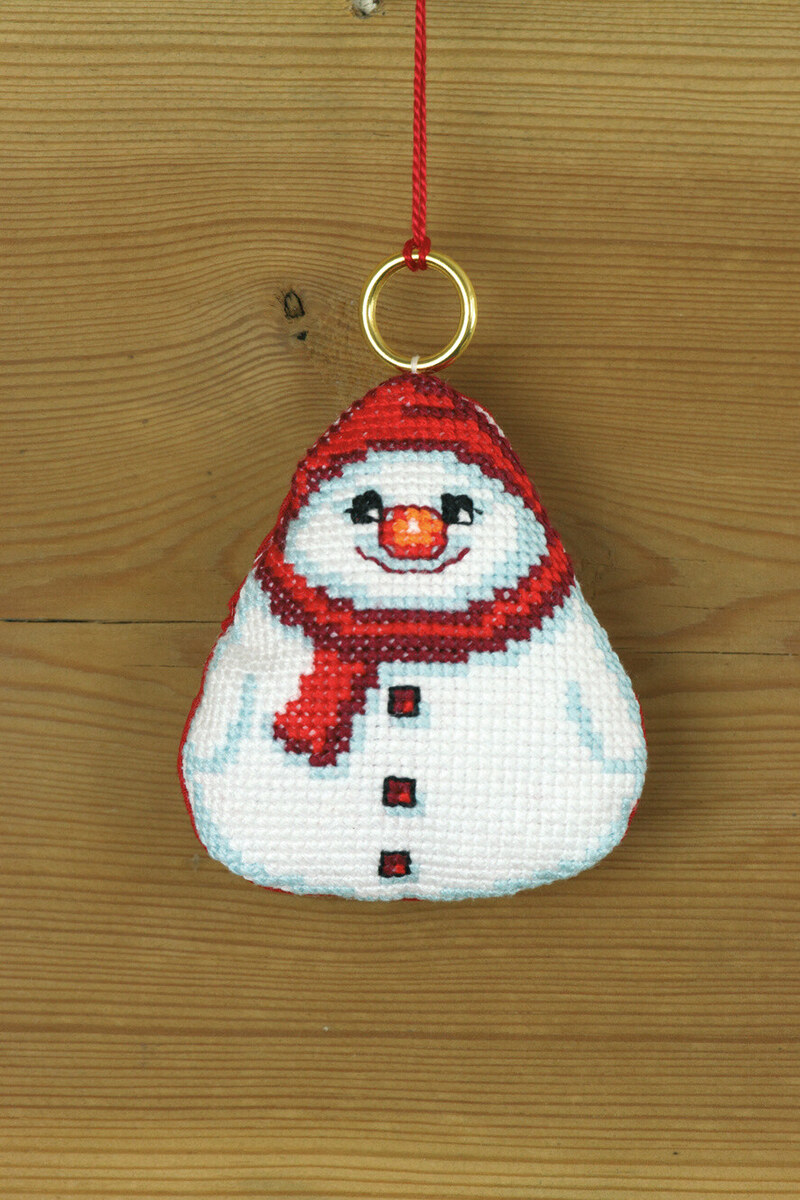 Embroidery Kit Snowman 8 x 8 cm / 3.15 x 3.15 in