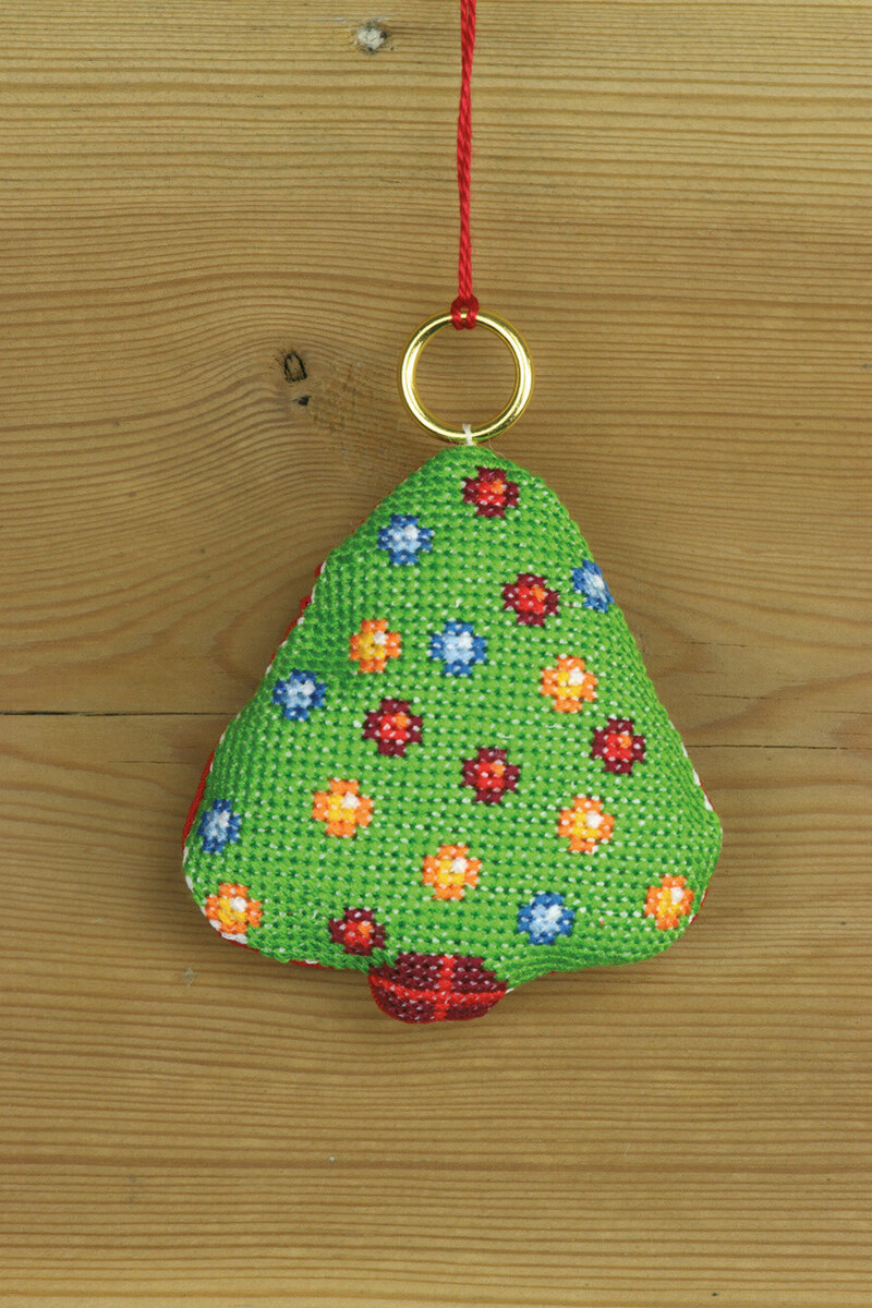 Embroidery Kit Christmas Tree 8 x 8 cm / 3.15 x 3.15 in