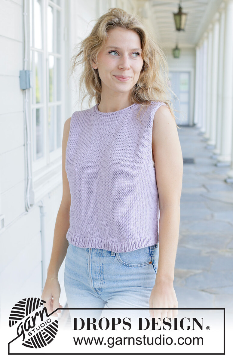259-39 Lilac Bliss Top by DROPS Design
