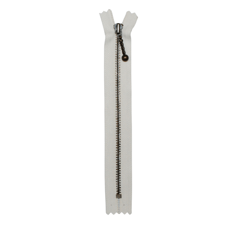 YKK Fixed Zipper Antique Brass 4 mm 28 cm 841 Ecru