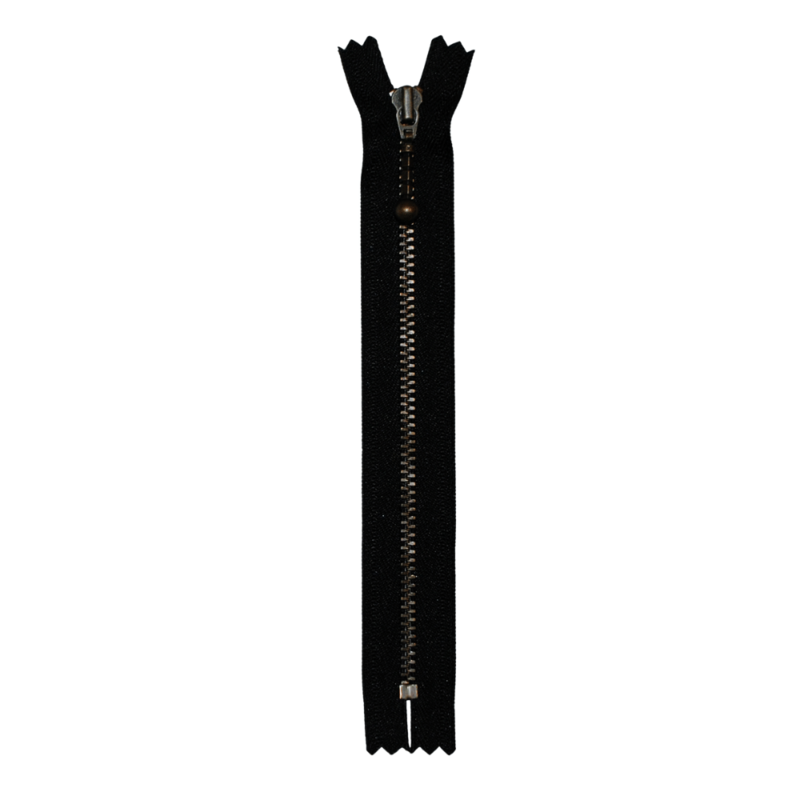 YKK Fixed Zipper Antique Brass 4 mm 28 cm 580 Black