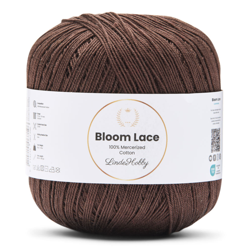 LindeHobby Bloom Lace Mercerized Cotton 08 Dark brown