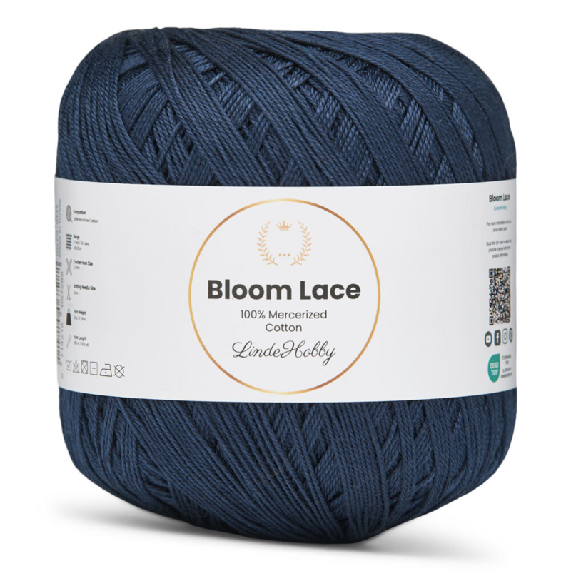 LindeHobby Bloom Lace Mercerized Cotton 17 Navy blue