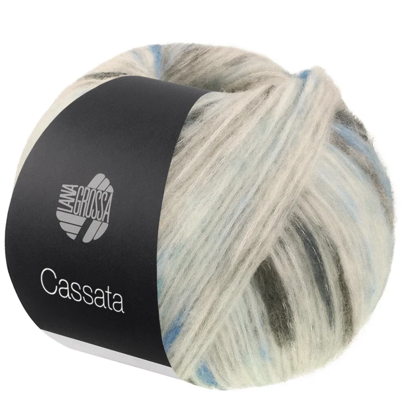 Lana Grossa Cassata 16 Natural white/steel blue/petrol/dark grey