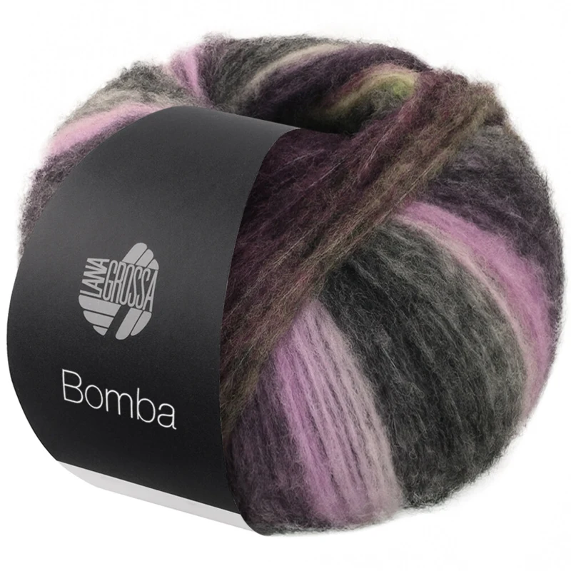 Lana Grossa Bomba 10 Orchid/blackberry/grey beige/grey green/dark grey