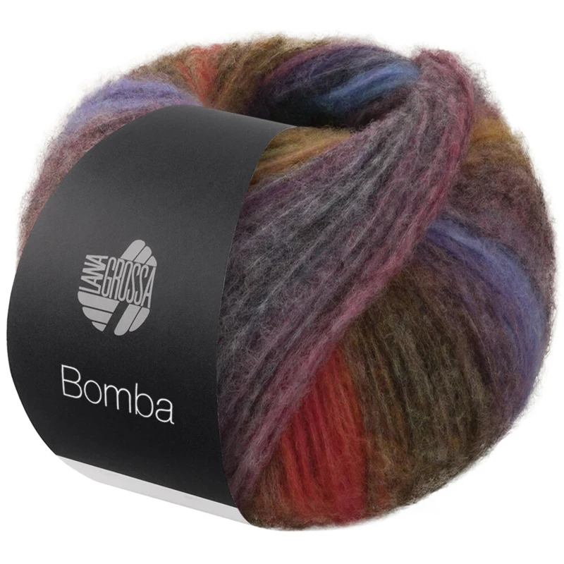 Lana Grossa Bomba 06 Bottle-/opal green/aubergine/navy/dark-/petrol blue