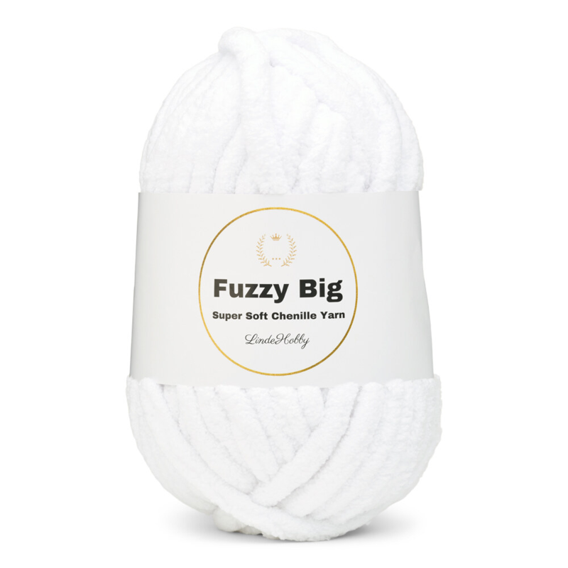 LindeHobby Fuzzy Chenille BIG 01 White