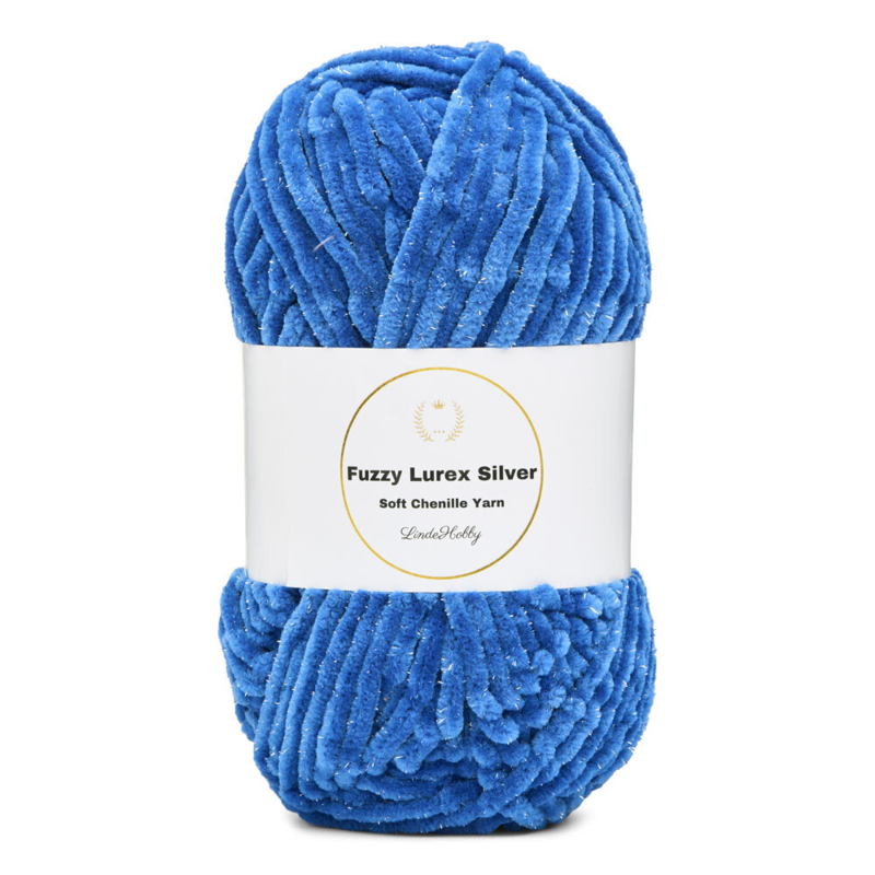 LindeHobby Fuzzy Chenille Silver Lurex 36 Blue