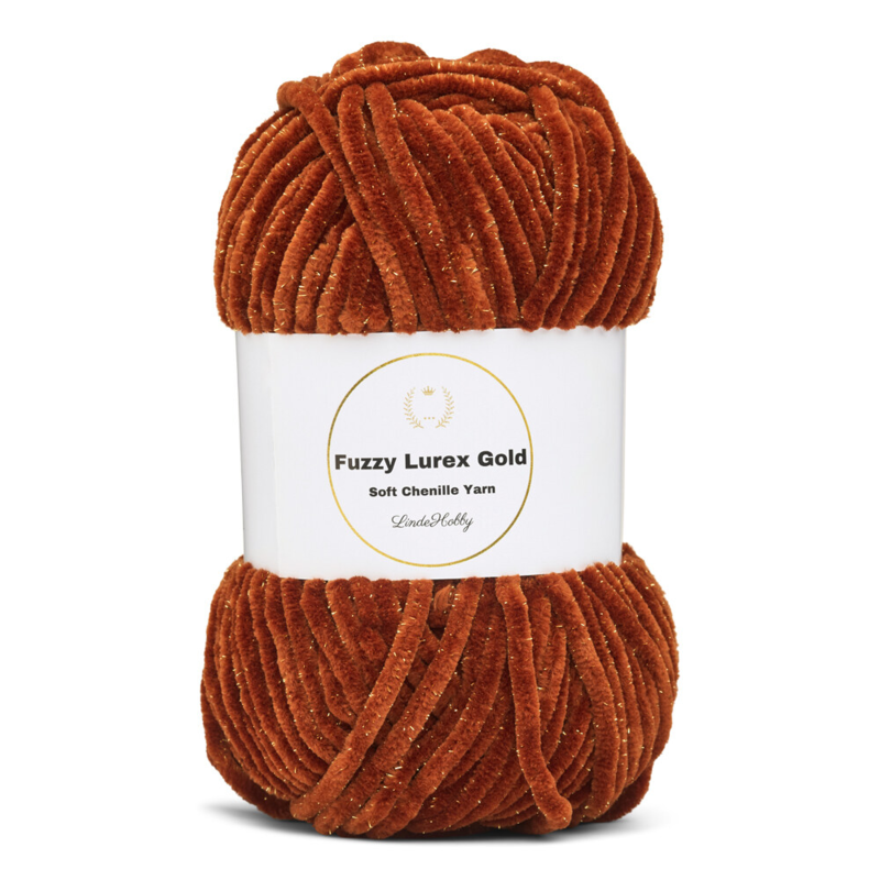 LindeHobby Fuzzy Chenille Gold Lurex 34 Copper
