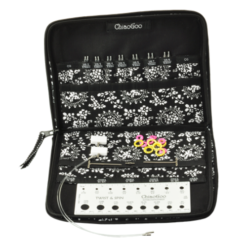 ChiaoGoo Interchangeable Circular Needle Set, Spin Bamboo, Complete, 10 cm
