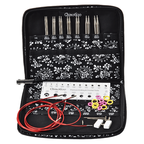 ChiaoGoo Interchangeable Circular Needle Set Twist Red Lace, Small, 10 cm