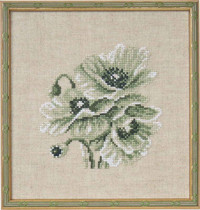 Embroidery Kit Poppies 18 x 19 cm / 7.09 x 7.48 in