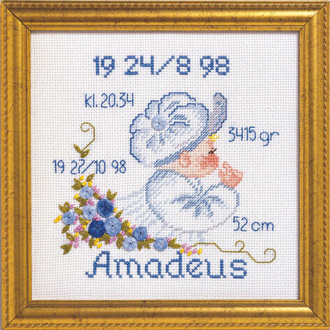 Embroidery Kit Christening Amadeus R 5420/82 19 x 19 cm / 7.48 x 7.48 in