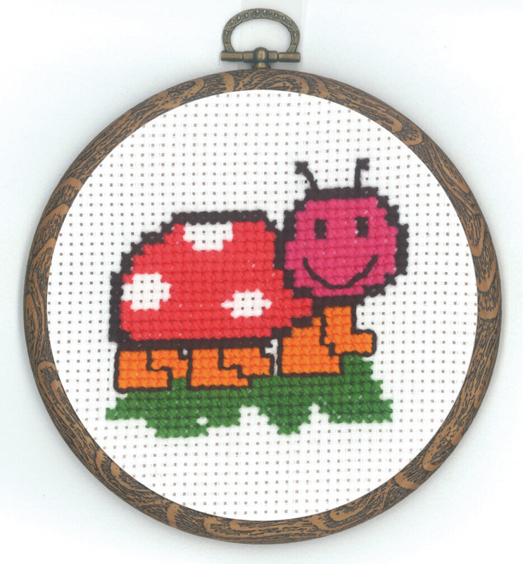 Embroidery Kit Ladybug with frame 5962/60 14 cm / 6 in