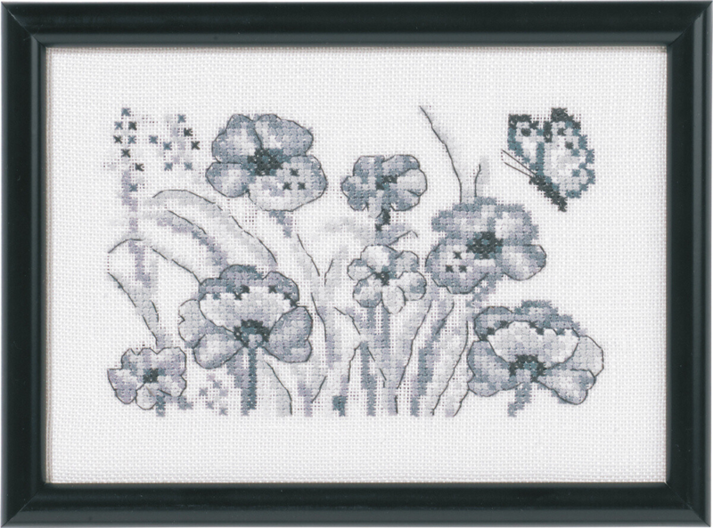 Embroidery Kit Poppies 12 x 17 cm / 4.72 x 6.69 in
