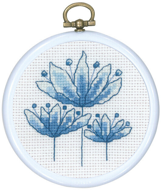 Embroidery Kit Blue Tulip 8 Ø / 3.15 in dia.