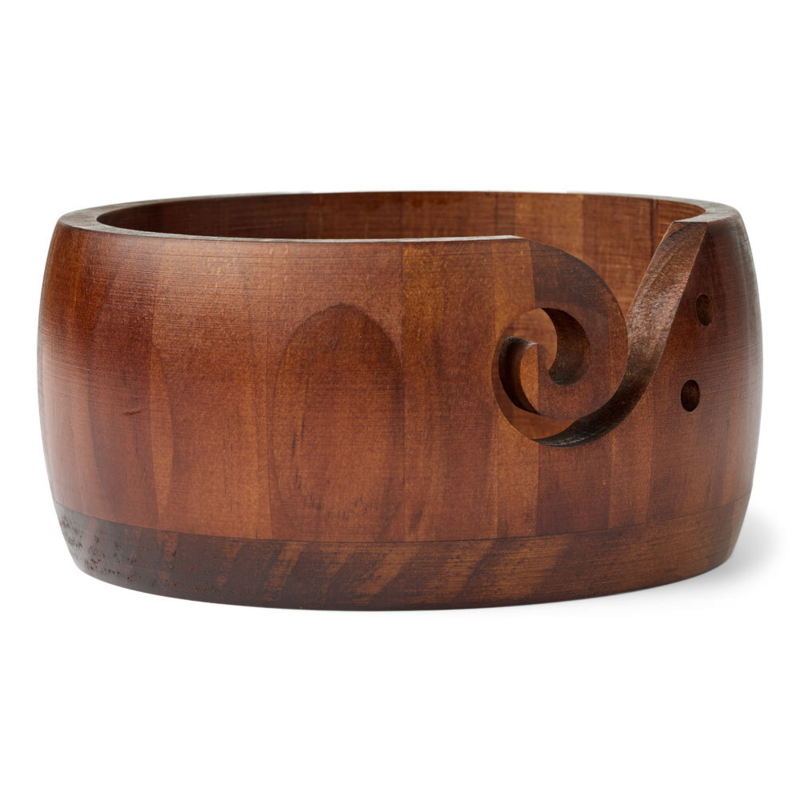 HobbyArts Yarn Bowl, Dark Wood, 8.2x15.2 cm