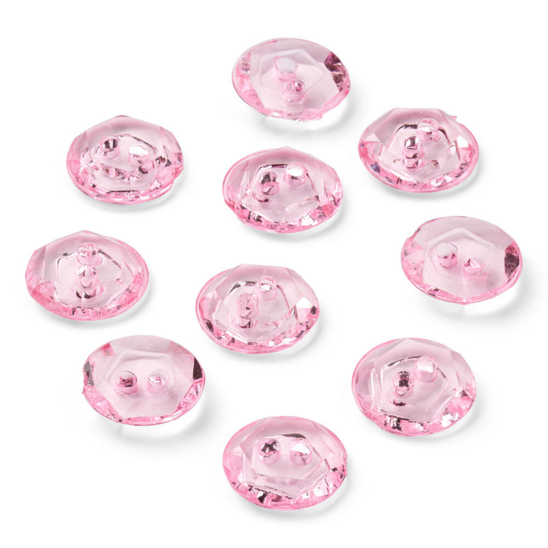 LindeHobby Crystal Buttons, Baby Pink, 12 mm, 10 pcs
