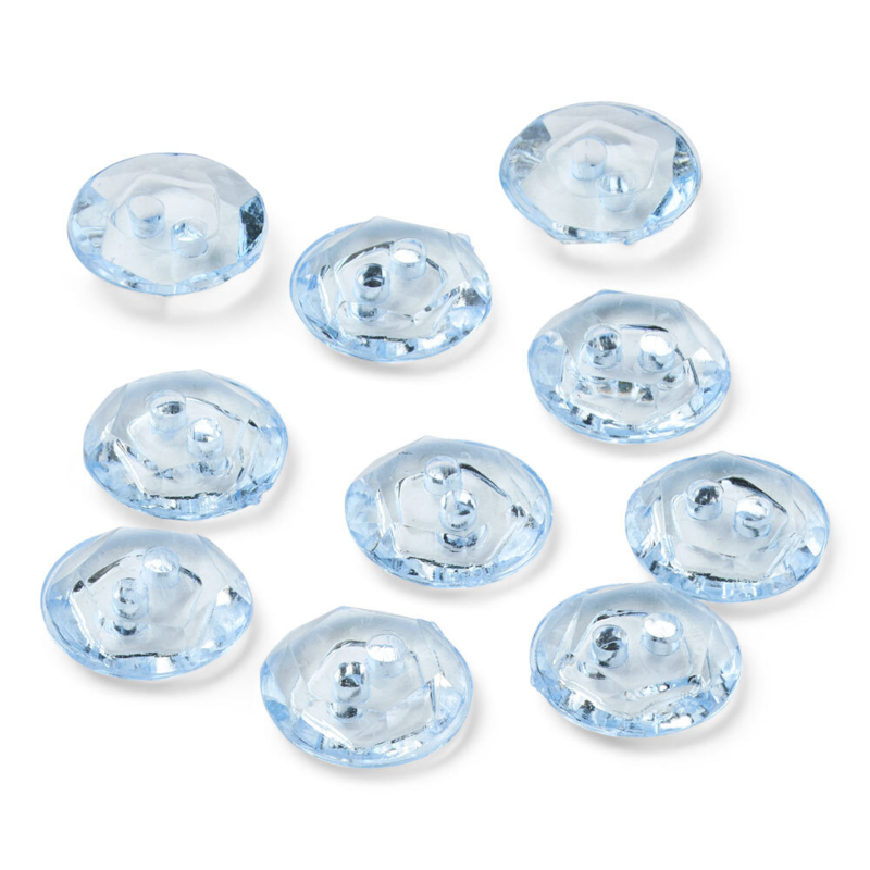 LindeHobby Crystal Buttons, Sky Blue, 12 mm, 10 pcs