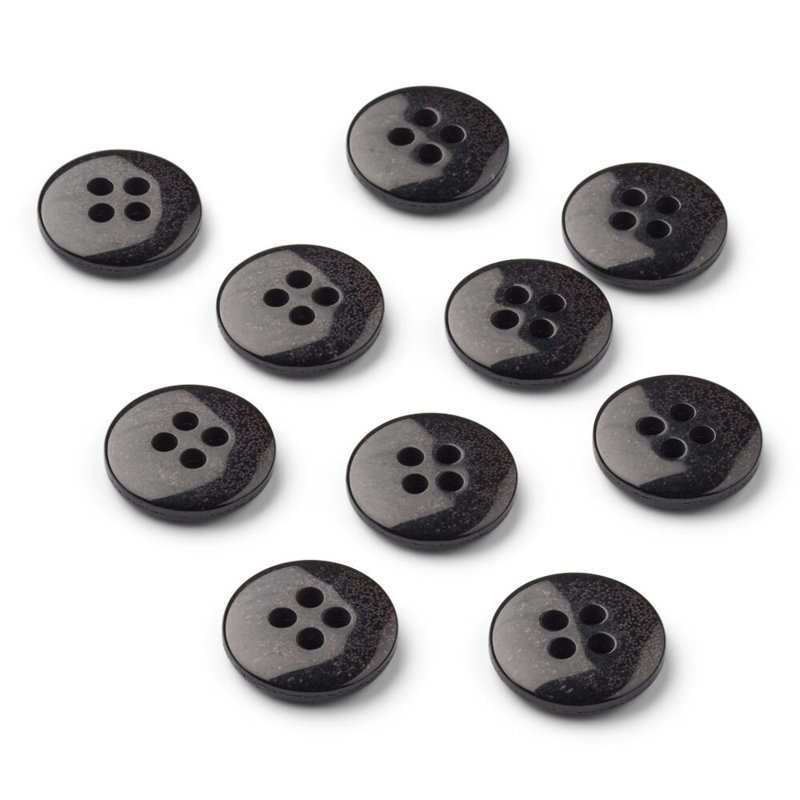 LindeHobby Glitter Buttons, Black, 12 mm, 10 pcs
