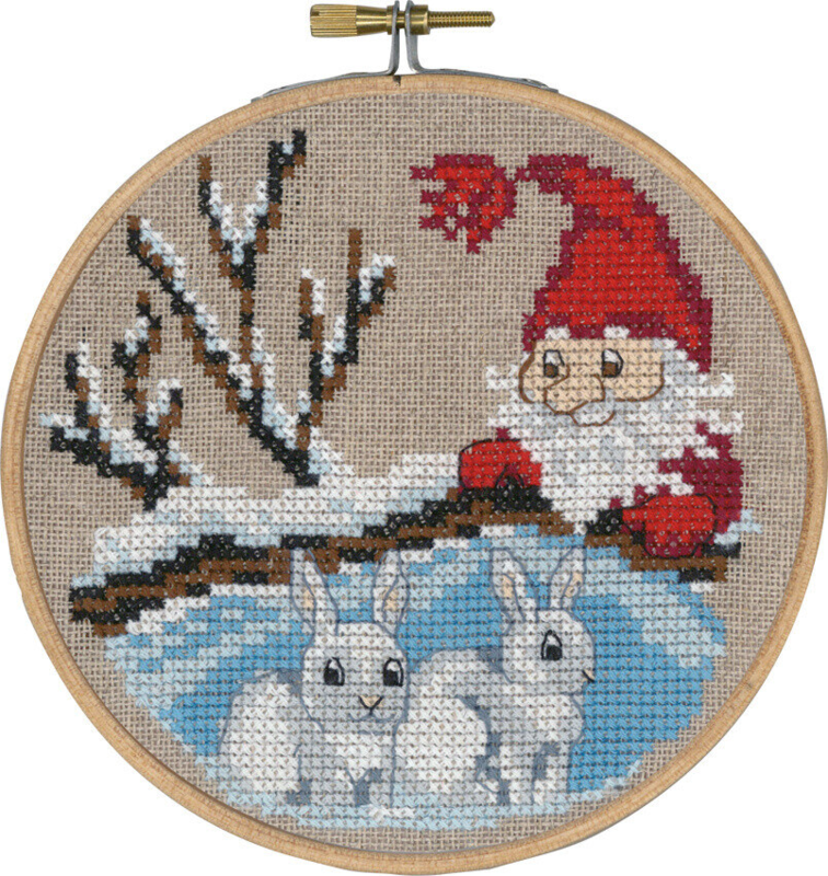 Embroidery Kit Rabbits & Elf m/5810/13 13 dia.