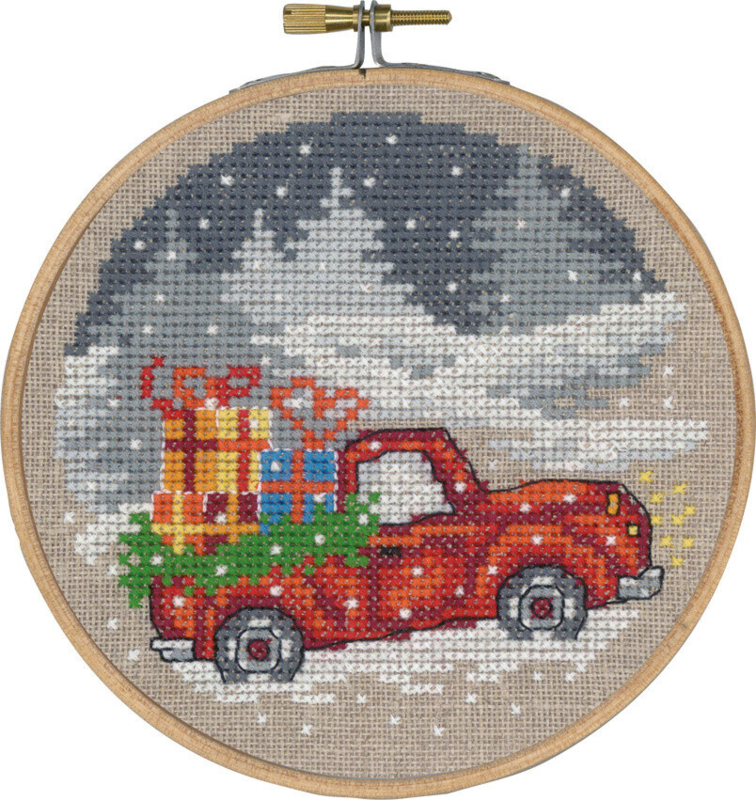 Embroidery Kit Red Truck M 5810/13 13 cm/5.12 in dia.