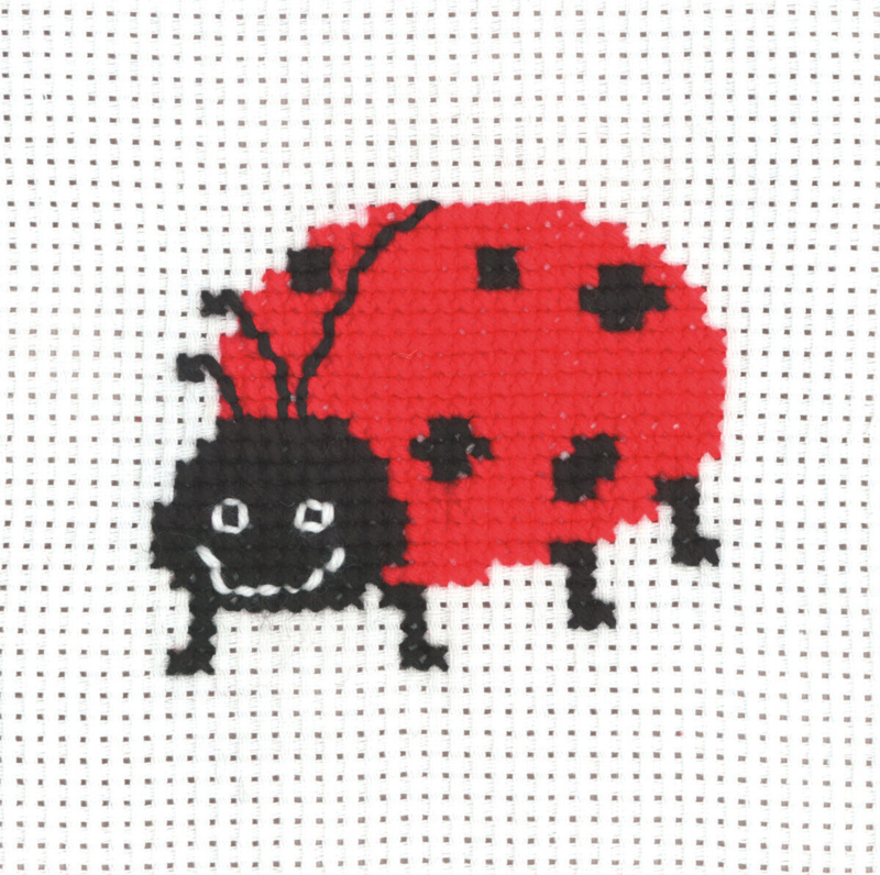 Embroidery Kit MFK Ladybug 8 x 8 cm / 3.15 x 3.15 in
