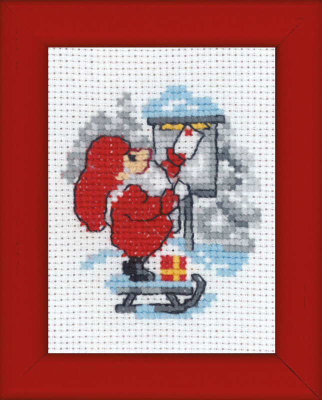 Embroidery Kit Gnome with mail picture 6 x 8 cm / 2.36 x 3.15 in