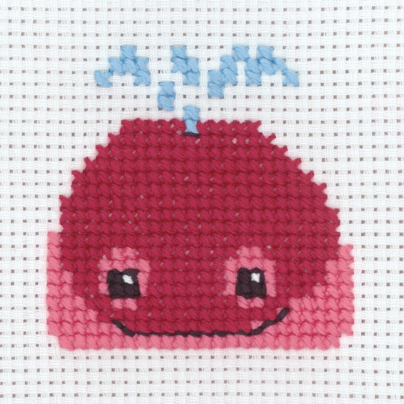 Embroidery Kit Whale 8 x 8 cm / 3.15 x 3.15 in