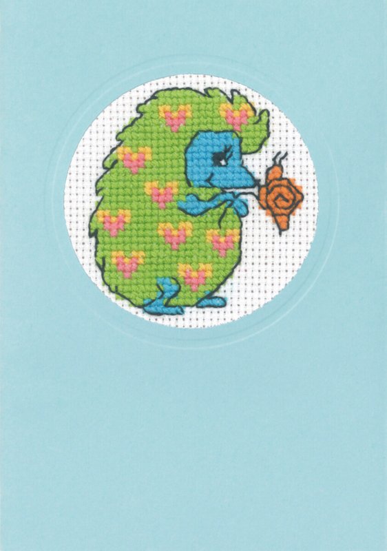 Embroidery Kit Hedgehog with snail 9 x 13 cm / 3.54 x 5.12 in.