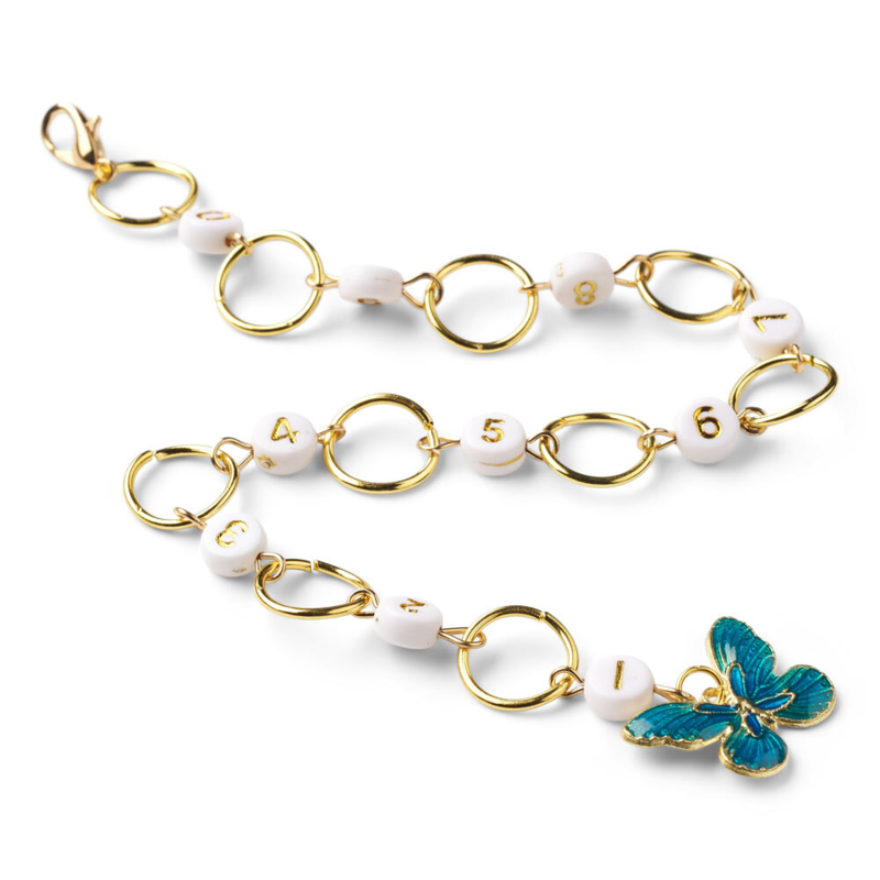 LindeHobby Row Counter Chain, Turquoise, Numbers 0–9