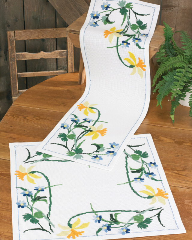 Embroidery Kit Easter Tablecloth 59 x 59 cm / 23.23 x 23.23 in