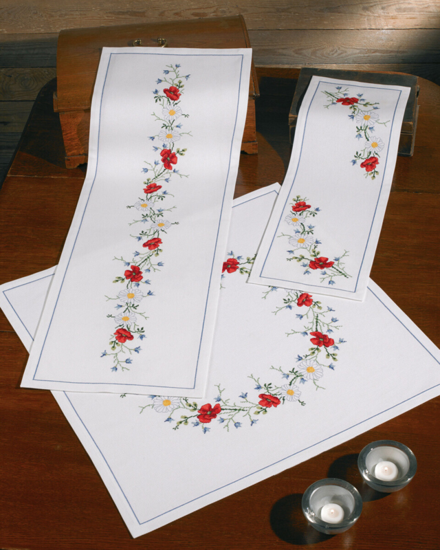 Embroidery Kit Summer Tablecloth 67 x 67 cm / 26.38 x 26.38 in