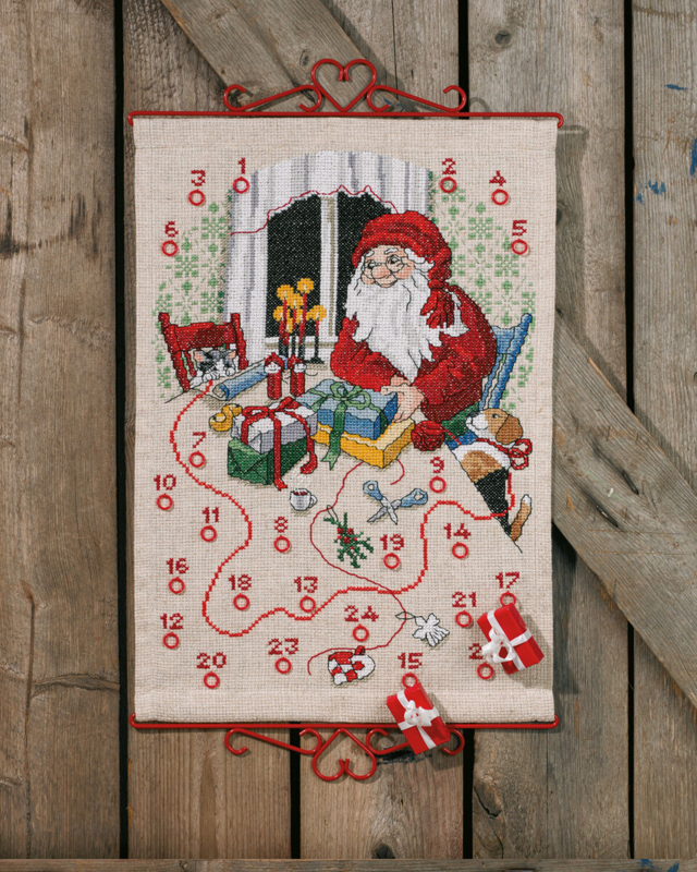 Embroidery Kit Christmas Poster Cat & Dog B5125/40 40 x 59 cm / 15.75 x 23.23 in
