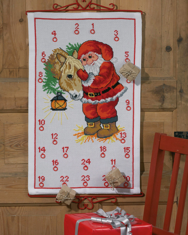 Embroidery Kit Santa Claus with horse 5125/38 38 x 62 cm / 15 x 24 in