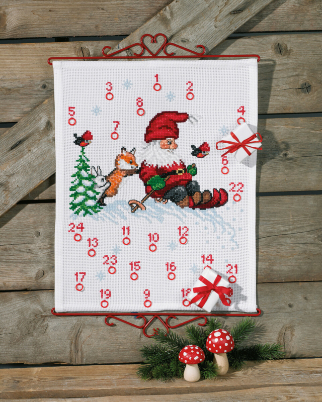 Embroidery Kit Skiing Elf B5125/ 40 40 x 50 cm / 15.75 x 19.69 in