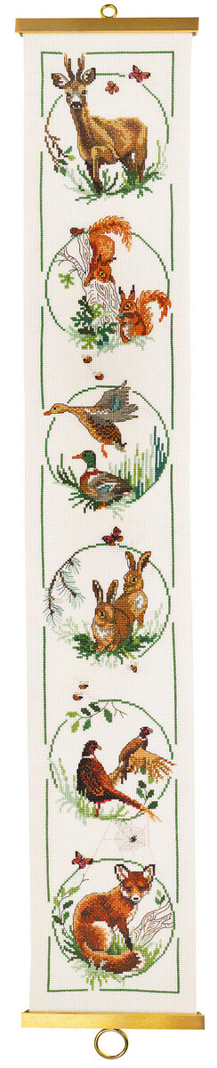 Embroidery Kit Woodland Animals 16 x 95 cm / 6.30 x 37.40 in B5159/16