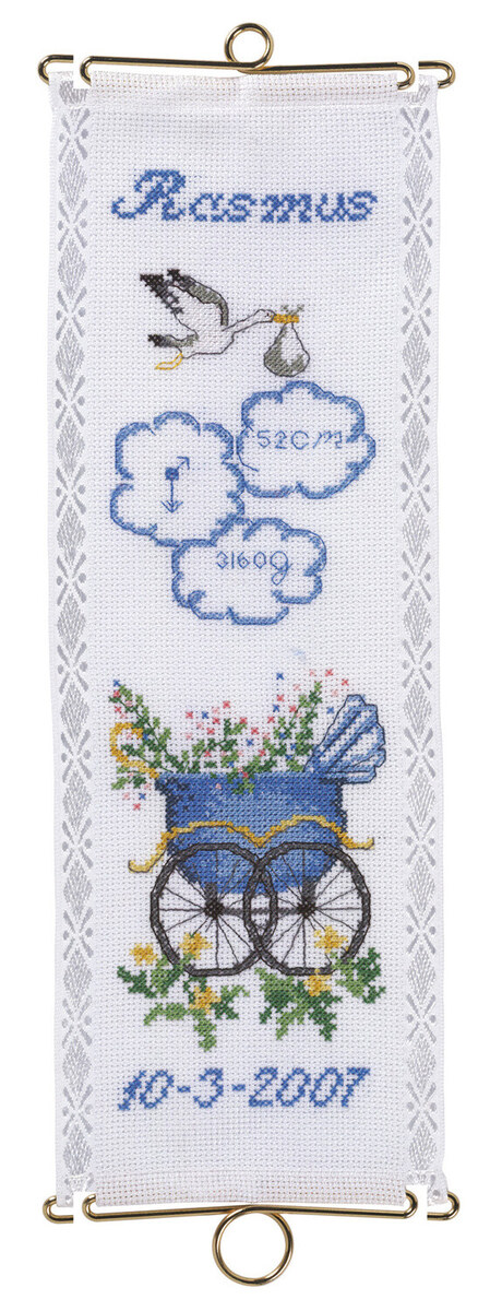 Embroidery Kit Christening Rasmus 12 x 35 cm / 4.72 x 13.78 in m/5188/12