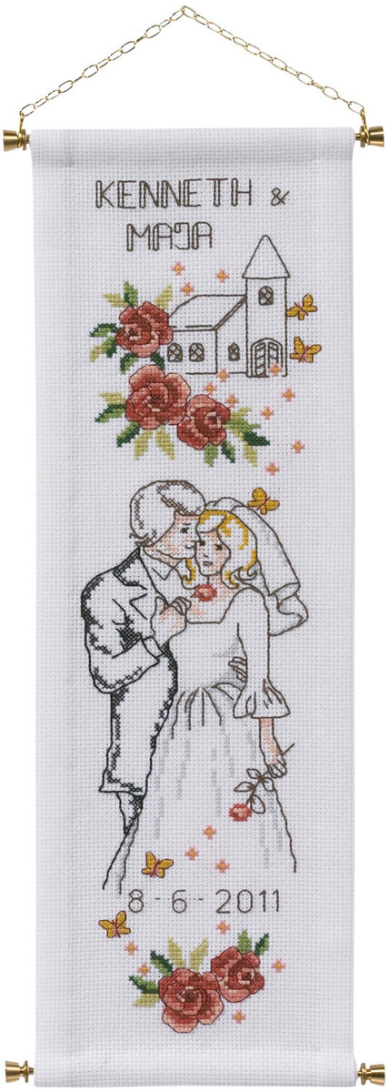 Embroidery Kit Wedding 14 x 41 cm / 5.51 x 16.14 in B/5205/14