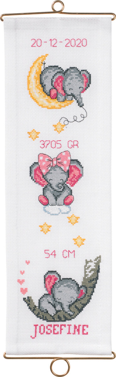 Embroidery Kit Christening Josefine w/5188/14 14 x 44 cm / 6 x 17 in