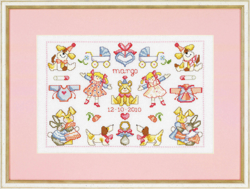 Embroidery Kit Margo birthday mat 38 x 28 cm / 14.96 x 11.02 in