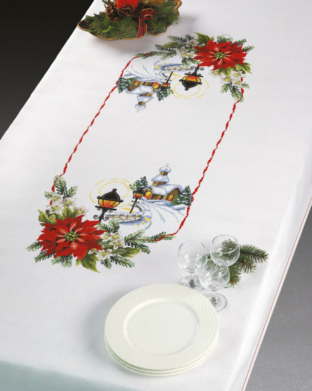 Embroidery Kit Christmas Stars / Lanterns 140x230 cm / 55.12x90.55 in