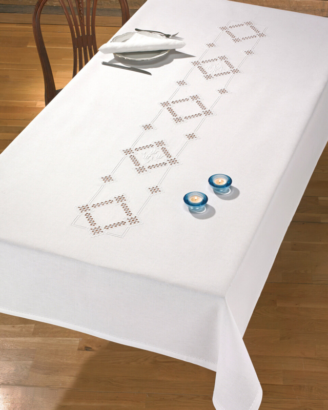 Embroidery Kit Hardanger tablecloth 140 x 230 cm / 55.12 x 90.55 in