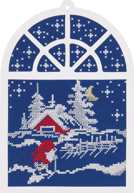 Embroidery Kit Window picture Christmas 15x20 cm / 5.91x7.87 in