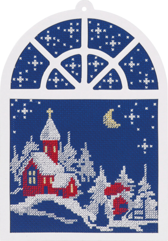 Embroidery Kit Window picture Christmas 15x20 cm / 6x8 in