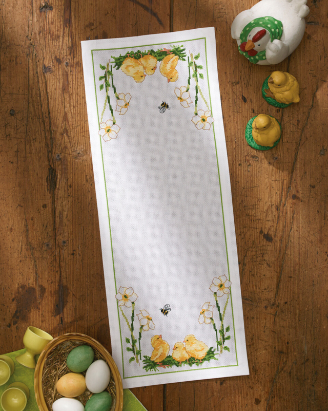 Embroidery Kit Come All My Chickens 24 x 63 cm / 9.45 x 24.80 in