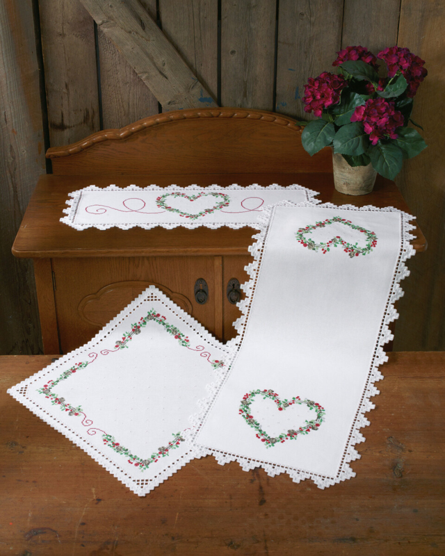 Embroidery Kit Hardanger with winter berries 28x67 cm / 11x26 in