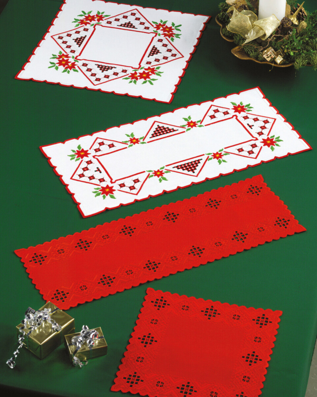 Embroidery Kit Hardanger, red