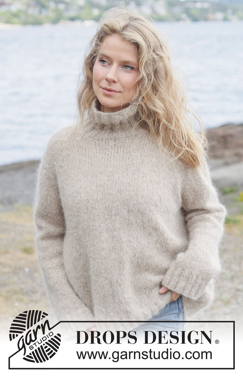 262-24 Frosted Oats Sweater by DROPS Design