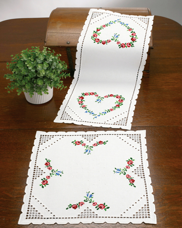 Embroidery Kit Hardanger heart 29 x 69 cm / 11 x 27 in